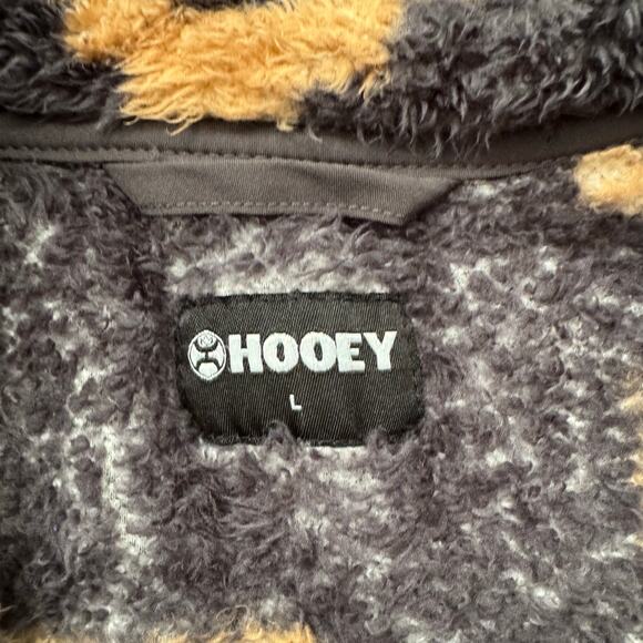 Hooey Quarter Zip Aztec Pattern Fleece Pullover Black Tan Youth Boys Size L - Picture 4 of 9